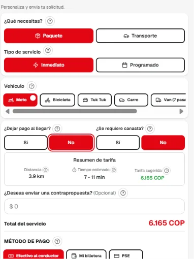 Domicilios y Transporte