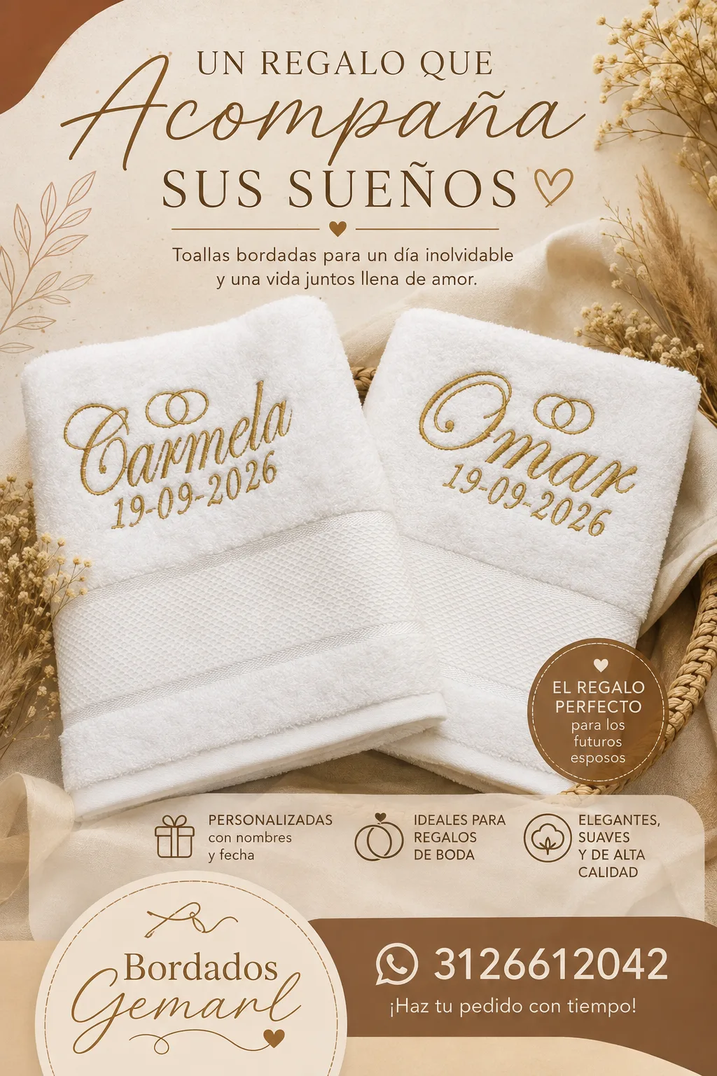 Toallas personalizadas.